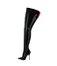 High Italian crotch boots JULIETTE with stiletto heels in genuine patent leather
