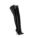 High Italian crotch boots JULIETTE with stiletto heels in genuine patent leather
