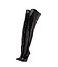High Italian crotch boots JULIETTE with stiletto heels in genuine patent leather