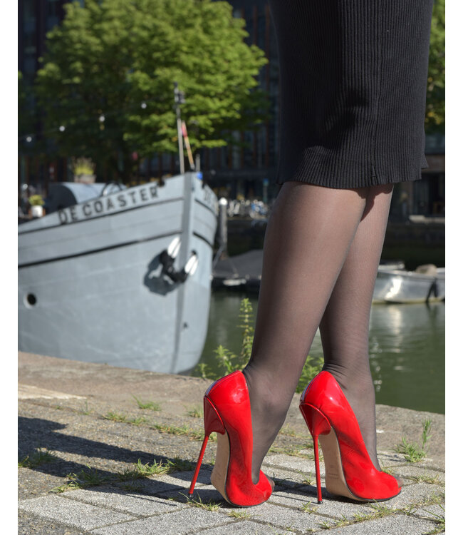 Sanctum CLAUDINE RED SHINY OPEN TOE PUMPS