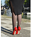 Sanctum CLAUDINE RODE GLANZENDE OPEN TEEN PUMPS