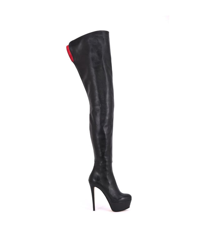 CUSTOM High Italian crotch boots ISIS with platform heels in real leather