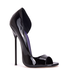 CUSTOM - Italiaanse sandalen MONICA zwart glanzend met metalen hakken met paarse inleg