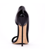 CUSTOM - Italiaanse sandalen MONICA zwart glanzend met metalen hakken met paarse inleg