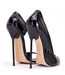 CUSTOM - Italiaanse sandalen MONICA zwart glanzend met metalen hakken met paarse inleg