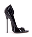 CUSTOM - Italiaanse sandalen MONICA zwart glanzend met metalen hakken met paarse inleg