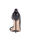 CUSTOM - Italiaanse sandalen MONICA-12 zwart glanzend met metalen hakken met paarse inleg
