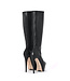 High Italian knee boots ISIS with platform heels in real leather