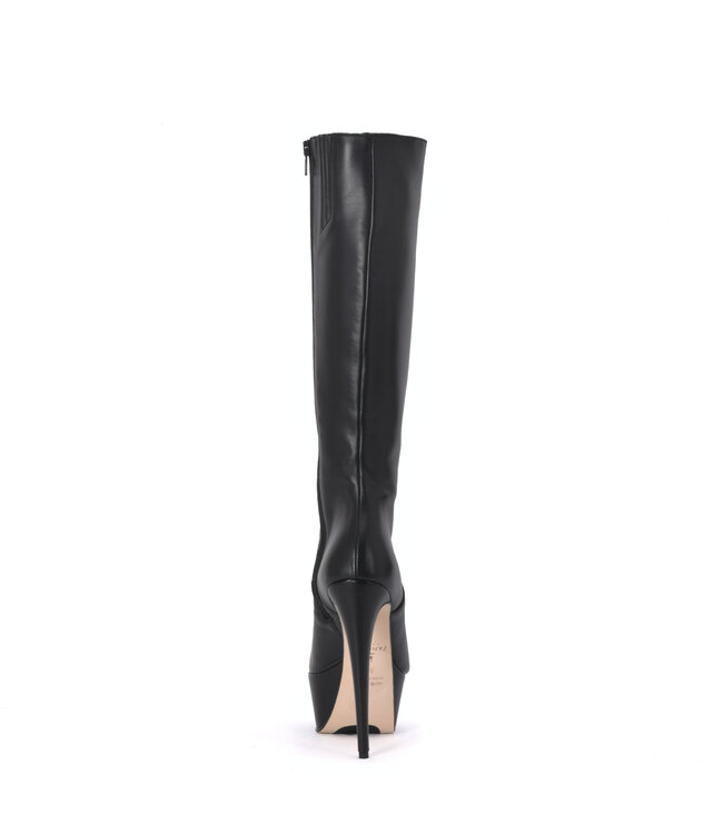 High Italian knee boots ISIS with platform heels in real leather
