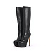 High Italian knee boots ISIS with platform heels in real leather