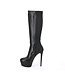 High Italian knee boots ISIS with platform heels in real leather