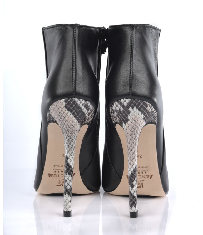 CUSTOM High Italian ankle boots VESTA with python stiletto heels in real leather
