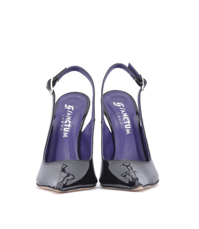 Sanctum Custom SCARLET POINTY SLINGBACK  PUMPS BLACK SHINY