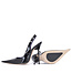 Sanctum Custom SCARLET POINTY SLINGBACK  PUMPS BLACK SHINY