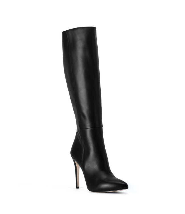 Hohe italienische Kniestiefel VESTA mit 10 cm Pfennigabsatz aus echtem Leder