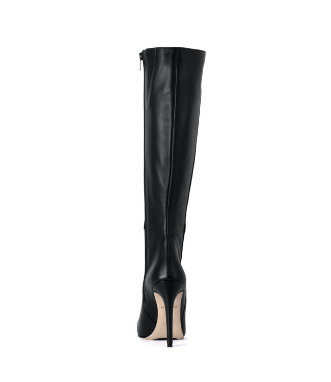 Hohe italienische Kniestiefel VESTA mit 10 cm Pfennigabsatz aus echtem Leder