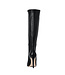 Hohe italienische Kniestiefel VESTA mit 10 cm Pfennigabsatz aus echtem Leder