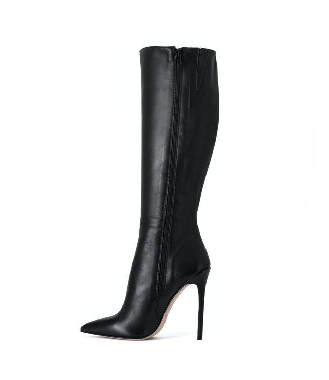 High Italian knee boots VESTA with stiletto heels in real leather