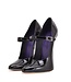 CUSTOM - Italian pumps TAMARA BLACK SHINY STRAP PUMPS