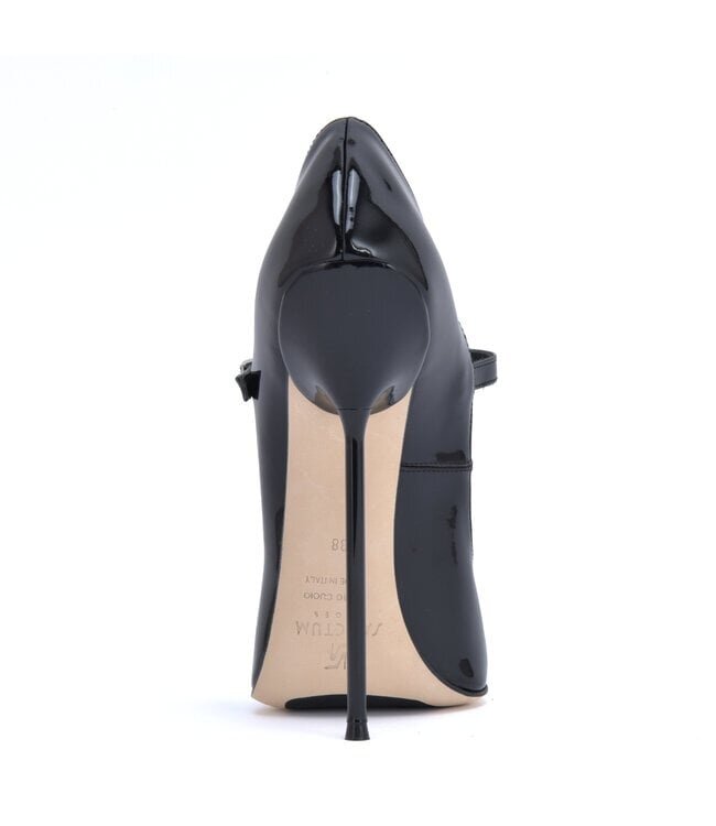 CUSTOM - Italian pumps TAMARA BLACK SHINY STRAP PUMPS
