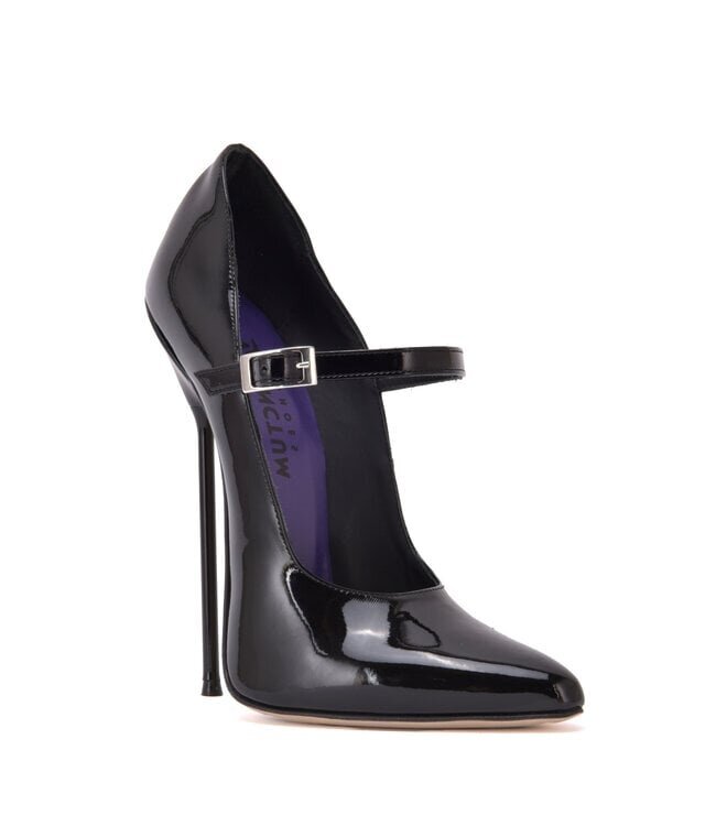 CUSTOM - Italienische Pumps TAMARA SCHWARZE GLÄNZENDE RIEMENPUMPS