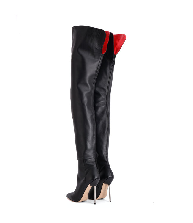 Hohe italienische Stiefeletten JULIETTE mit Stilettoabsatz aus echtem Nappaleder