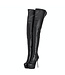 High Italian crotch boots ISABELLA with platform in real leather