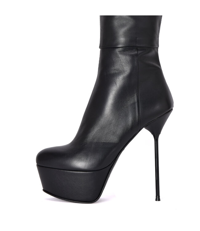 High Italian crotch boots ISABELLA with platform in real leather