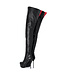 High Italian crotch boots ISABELLA with platform in real leather