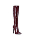 Italienische Kniestiefel VESTA aus bordeauxrotem Lackleder