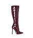 Italienische Kniestiefel VESTA aus bordeauxrotem Lackleder