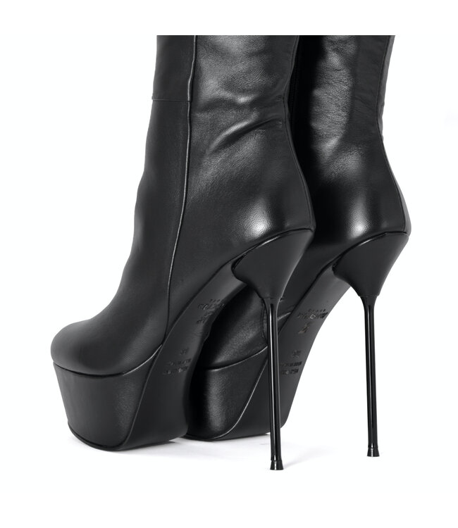 Italian knee boots ISADORA with platform in real leather