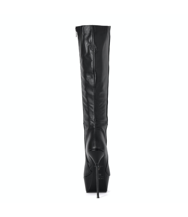 Italian knee boots ISADORA with platform in real leather