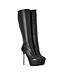 Italian knee boots ISADORA with platform in real leather