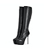 Italian knee boots ISADORA with platform in real leather