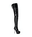 High Italian crotch boots ISABELLA with platform in real patent leather