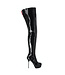High Italian crotch boots ISABELLA with platform in real patent leather