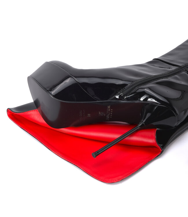 Italienische Stiefeletten ISABELLA mit hohem Schritt und Plateau aus echtem Lackleder