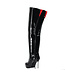 High Italian crotch boots ISABELLA with platform in real patent leather