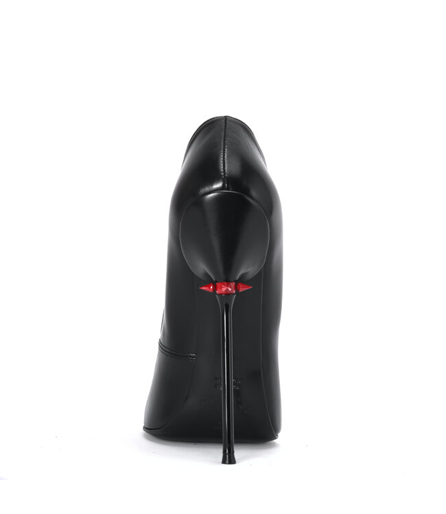Sanctum Shoes  VALENTINA RED ALERT EDITION BLACK MATTE GOAT LEATHER ROUND NOSED PUMPS