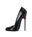 Sanctum Shoes VALENTINA RED ALERT EDITION SCHWARZE MATT-ZIEGELEDER-PUMPS MIT RUNDER NENSE