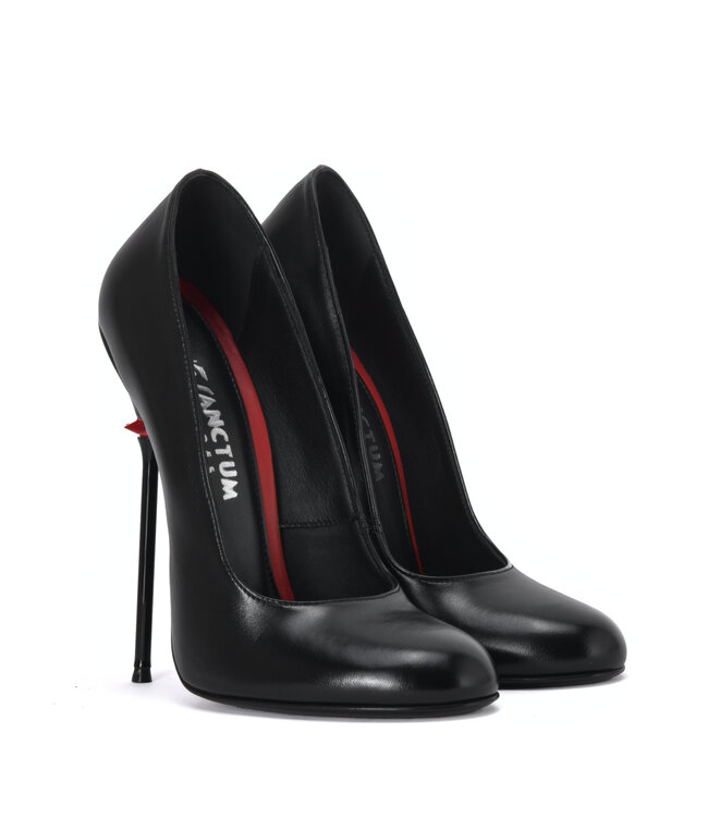 Sanctum Shoes VALENTINA RED ALERT EDITION ZWART MAT GEITENLEER PUMPS MET RONDE NEUS