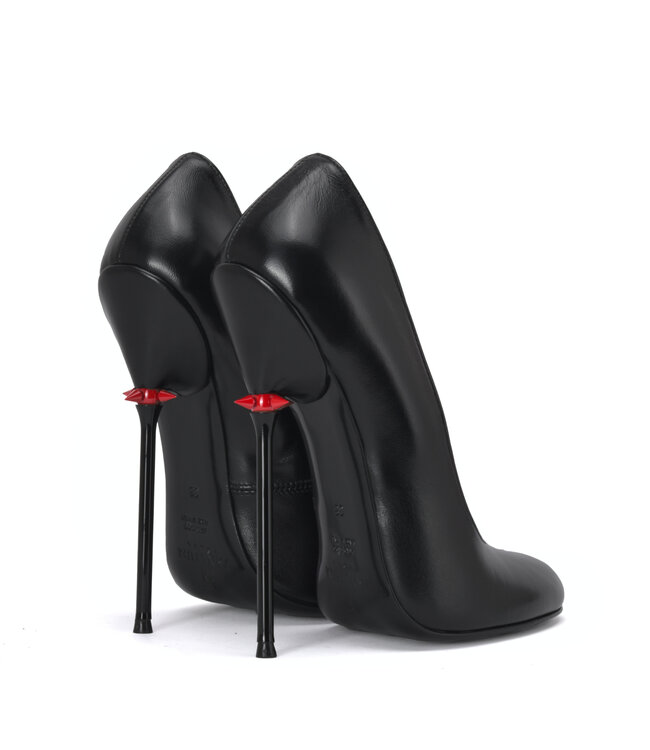 Sanctum Shoes VALENTINA RED ALERT EDITION ZWART MAT GEITENLEER PUMPS MET RONDE NEUS