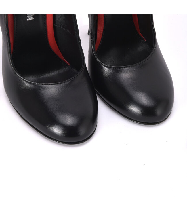 Sanctum Shoes VALENTINA RED ALERT EDITION ZWART MAT GEITENLEER PUMPS MET RONDE NEUS