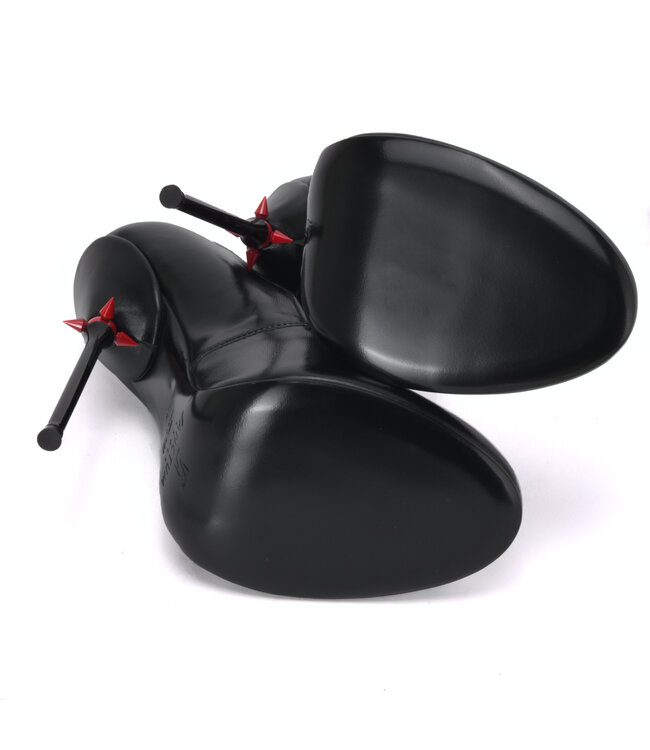 Sanctum Shoes VALENTINA RED ALERT EDITION ZWART MAT GEITENLEER PUMPS MET RONDE NEUS