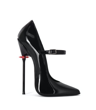 Sanctum  TAMARA RED ALERT EDITION SCHWARZE GLÄNZENDE RIEMENPUMPS