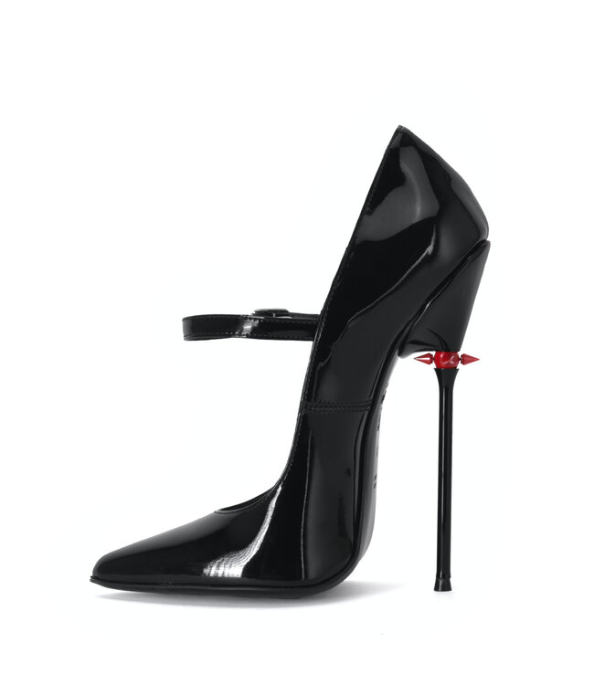 Sanctum Shoes TAMARA RED ALERT EDITION ZWARTE GLANZENDE BANDJES PUMPS