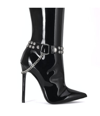 Sanctum  BOOT BELT "LEA" - BLACK SHINY