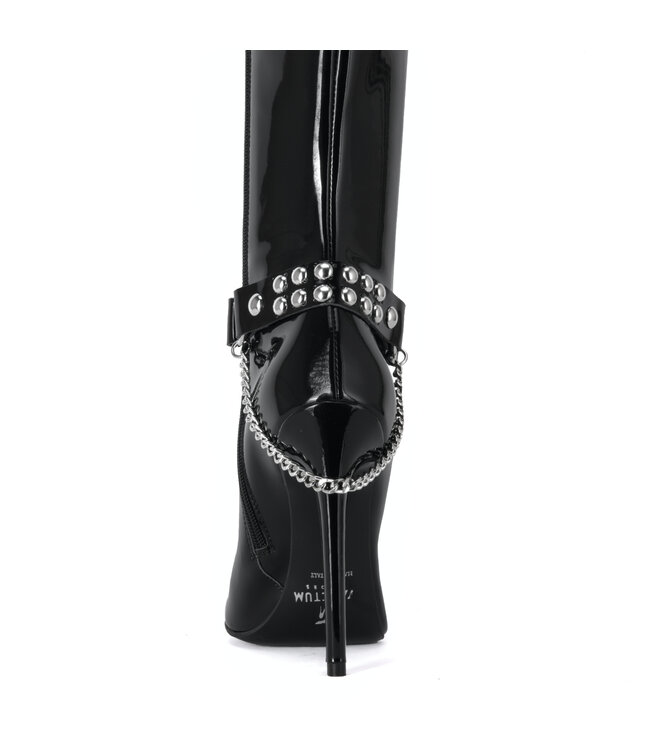 BOOT BELT LEA - 2CM - SINGLE CHAIN - BLACK SHINY