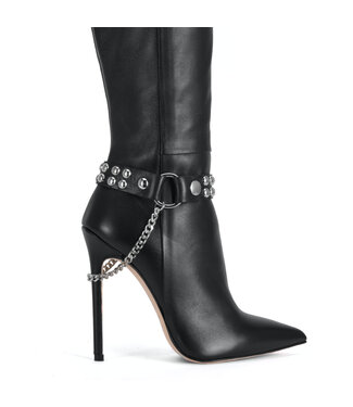 Sanctum  LEATHER BOOT BELT "LEA" - BLACK NAPPA